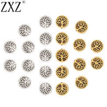 ZXZ 30pcs Tibetan Silver/Gold Tone Life Tree Spacer Beads for DIY Bracelet Jewelry Making Findings 9mm Diameter 1mm Hole 2024 - buy cheap