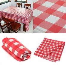 Disposable Plastic Tablecloth Red Gingham Plaid Table Cover PARTY Supplies Camping Wedding Party Dinner Tablecover Decoration 2024 - buy cheap