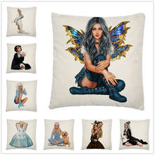 Beautiful Girl Life Photo Pattern Linen Cushion Cover Pillowcase Home Sofa Car Decoration Pillowcase 45X45 Cm 2024 - buy cheap