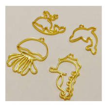 5pcs Seahorse Dolphin Whale Hollow Frame UV Resin Craft Open Bezels DIY Handmade Jewelry Fillings Pendant Accessory Ocean Style 2024 - buy cheap
