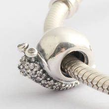 Authentic S925 Silver Bead DIY Jewelry Sparkling Snail Charm fit Lady Bracelet Bangle 2024 - buy cheap