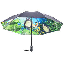 Ghibli-sombrilla de Totoro para mujer, sombrilla de lluvia, Paraguas Plegable, Parapluie, Guarda, Chuva, Totoro 2024 - compra barato
