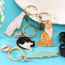 Animal Key Ring Dog Black Cat Kitty Bear Crocodile Fox Keychain Corgi Bulldog Puppy Keyring Pet Key Chain Jewelry 2024 - buy cheap