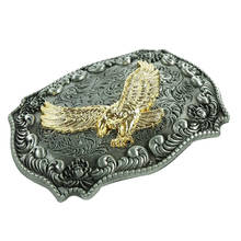 Golden Soaring Embossed Eagle Belt Buckle Western Cowboy Belt Buckle with Tang Grass Pattern  пряжка для ремня 2024 - buy cheap