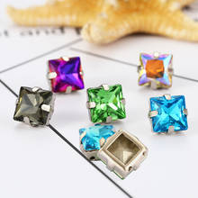 Square Shape K9 Crystal Rhinestones Claw Sets Piontback Strass Crystals With Golden Claws New Arrival Sew On Rhinestones 2024 - buy cheap