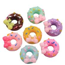 Rociadores de lazo dulce para Donut, casa de muñecas en miniatura, artesanías de comida, cabujones de resina con reverso plano para lazos de pelo, álbum de recortes de Slime DIY 2024 - compra barato