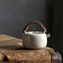 Tetera de cerámica de ratán Natural hecha a mano, juego de té de Kung Fu para la ceremonia del té, Serie de leche de arroz, viga de elevación, nueva 2024 - compra barato