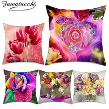 Fuwatacchi Assortment of Colorful Flowers Photo Cushion Cover Double Sides Printed Pillow Covers for Home Sofa Decor Pillowcases 2024 - buy cheap