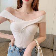 Knit Top Camis Women Knitting Off Shoulder Tank Crop Tops Girls Knitted Camisole Sleeveless Short Tee Shirts For Woman Clothes 2024 - buy cheap