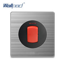 Aquecedor de água wallpad 20a, interruptor de luz de parede com botão rocker com indicador led, painel de aço inoxidável para casa