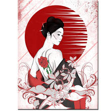 Танцевальная Алмазная картина японская роза вышивка стразами девушка 3d Вышивка крестом полный квадратный круглый Алмазная мозаика набор домашний декор, 2024 - купить недорого