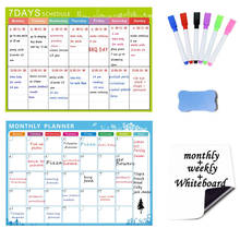 10 IN 1 Magnetic Dry Erase Whiteboard. 3PCS Refrigerator Magnet Calendars Monthly, Weekly Organizer & A5 White Board Notepad 2024 - buy cheap