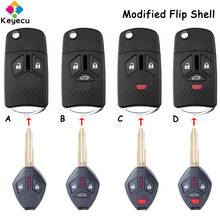 KEYECU Modified Flip Remote Car Key Shell Case With 2/ 3/ 4 Buttons Fob for Mitsubishi Lancer Outlander Endeavor Eclipse Galant 2024 - buy cheap