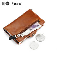 BISI GORO PU Leather Credit Card Holder Safety Multifunctional Card Case Card Wallet For Men And Women RFID Blocking Money Bag 2024 - buy cheap