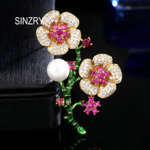 SINZRY NEW DIY Natural pearl flowers brooch pin Vintage enamel design dressing party lady brooches Hot jewelry accessory 2024 - buy cheap