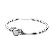 Moment-pulsera de plata de ley 100% con cierre de Snitch dorado, brazalete de plata esterlina 925, compatible con abalorios europeos originales 2024 - compra barato