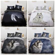 Snow wolf White Bedding 3 Piece Family Bed Linen Set Teens Bedroom Decor Bed Cover Pillowcase Twin Single Full Queen King Size 2024 - buy cheap