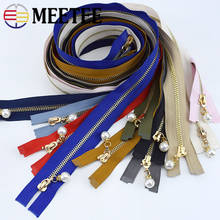 1pc Meetee 60/85cm 5# Metal Zipper Gold Teeth Open-end Auto-lock Zips for Down Jacket Coat Garment Bags Sewing DIY Accessories 2024 - buy cheap