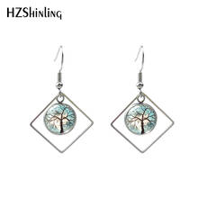 2020 New Fashion Rhombus Hook Earrings tree of life Earrings Colorful Magic Tree Jewelry 2024 - buy cheap