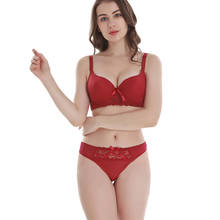 Red Sexy Hollow Products Out Bra and Panty Set Lingerie Set Lace Push Up Women Underwear Bras Pants Sets B C D DD Cup 2024 - buy cheap