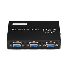 Interruptor VGA 2 × 1, caja de conmutador VGA 2 PC a 1 Selector de Monitor, 2 puertos, vídeo VGA con botón Selector para ordenador portátil de escritorio 2024 - compra barato