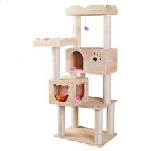 Large cat climbing frame cat litter tree scratching column cat toy jumping platform multi-layer solid wood cat supplies 2024 - buy cheap