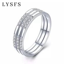 LYSFS 925 Sterling Silver Fine Jewelry For Women Engagement Wedding Sterling Silver Rings silver ring gifts for women 2024 - buy cheap