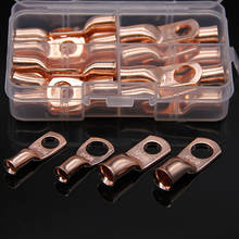 30Pcs Assortment 4/8 AWG Bare Copper Lug Ring Wire Connectors Closed Ends Bare Cable Splice Crimp Terminals Box Kit 4AWG 2024 - buy cheap