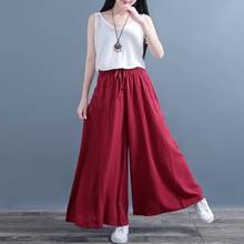 Women Vintage Cotton Linen Trousers Bohemian Loose Leisure Wide Leg Pants Fashion Spring And Summer Chinese Style Pants FF3015 2024 - buy cheap