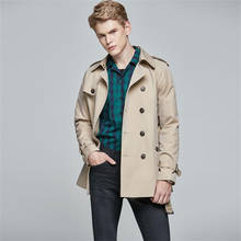 Casacos trench coat cáqui masculino corta vento curto casual jovem bonito jaqueta britânica primavera e outono 2021 2024 - compre barato
