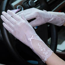 Sexy Spring Summer Female UV Sunscreen Short Sun Touch Screen Gloves Fashion Women Thin Ice Silk Lace Bowties Driving Gloves 2024 - buy cheap