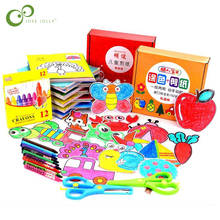 96Pcs/48Pcs Kids Cartoon Color Paper Folding and Cutting Toys Children Kingergarden Art Craft DIY Educational Toys GYH 2024 - buy cheap