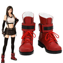 Final Fantasy VII Remake Tifa Lockhart Cosplay Boots Red Faux Leather Shoes Women Girls Final Fantasy Noctis Lucis Caelum Wig 2024 - buy cheap