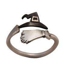 Halloween boné de bruxa vassoura ajustável, anel de dedo aberto feminino, joia de presente 2024 - compre barato