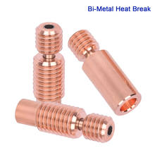 High Quality Bi-Metal Heat Break For V6 Heater Block Hotend I3 MK3 Extruder V6 Throat 1.75MM Smooth Heatbreak 3D Printer Parts 2024 - buy cheap