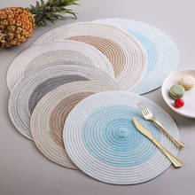 2021 New 1PC Round Heat Insulation Mat Nordic Western Dining Table Mat Mug Bowl Mat Cotton Hemp Placemat Table Decoration Hot 2024 - buy cheap