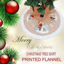 Christmas Tree Stand Christmas Tree Dress Beautiful Printing Flannelette Home Decoration Round Skirt Hotel Winter