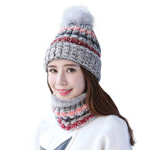 Connectyle Womens Winter Beanie Hat Soft Fleece Lined Circle Scarf Set Thick Warm Fuzzy Acrylic Knit Hat Neck Scarves 2024 - buy cheap