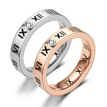 Trend Simple Fashion Roman Numeral Romantic Couple Ring Stainless Steel Engagement Ring For Jewelry Gift Wholesale 2024 - buy cheap