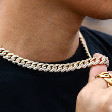 Colar de metal cubano, corrente de metal cubana com 10mm de largura bracelete de cobre, corrente de hip hop para homens e mulheres, joias de rapper 2024 - compre barato