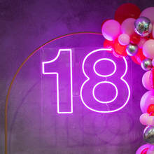Number 18 Neon Sign 18th Custom Made Wall Lights Party Wedding Decor Shop Window Restaurant Birthday Decoration 2024 - buy cheap