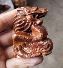 Copper Statue Refined Wooden Boxwood Netsuke cute Dragon figurine 2024 - buy cheap