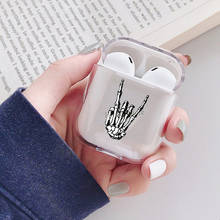 Rock on esqueleto para apple airpods, capa de proteção 1/2 para fone de ouvido, caixa de carregamento de airpods 2024 - compre barato