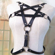 Woman Pentagram Punk Style PU Leather  Belts Sexy Lingerie Body Bandage Bralette Gothic Bra Garters 2024 - buy cheap