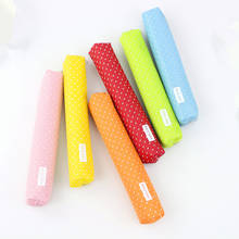 1 Pcs New Cute Candy Color Pencil Case Kawaii Dot Canvas Pen Bag Stationery Pen Pouch For Girls Gift Office School Supplies 2024 - buy cheap