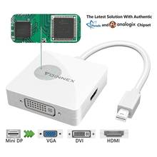 Foinnex mini adaptador de displayport para vga hdmi dvi, thunderbolt para hdmi vga dvi, adaptador para mini dp mac macbook pro air/projetor 2024 - compre barato