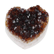 1 шт. 5-6 см натуральный цитрин камни в форме сердца кристалл кластер сырье минералы энергия кварц палочка чакра 2024 - купить недорого