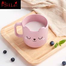 Cute Cup Cat Handle Cup Milk Coffee Wheat Straw Plastic Water Cup Travel Funny Mug Kids Children Christmas Party Gift 2024 - buy cheap