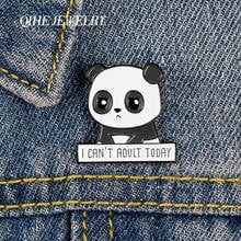 QIHE JEWELRY Panda upset enamel pins Cute friendly animal baby brooches badges Women gifts Clothes bag pins for friends 2024 - buy cheap