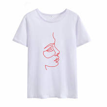 2021 novo verão quente t camisa o-pescoço manga curta tshirt simples camiseta feminina vara figura pessoas avatares impresso tshirt senhoras 2024 - compre barato